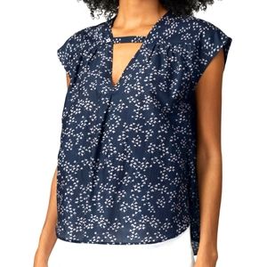 Current/Elliott Short Sleeve Sky Blouse